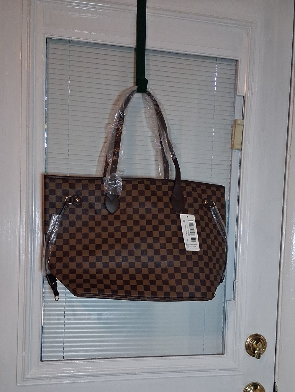 Daisy Rose Brown Checkered Tote Handbag - Women Bags